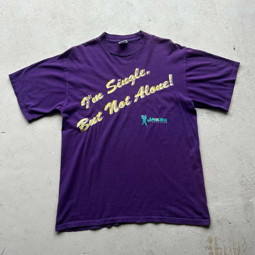 Vintage Jakes Ministries I'm Single But Not Alone T-Shirt Size Large